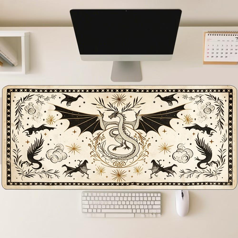 Retro Gaming Keyboard - Alas Mouse Besar Motif Naga Kertas
