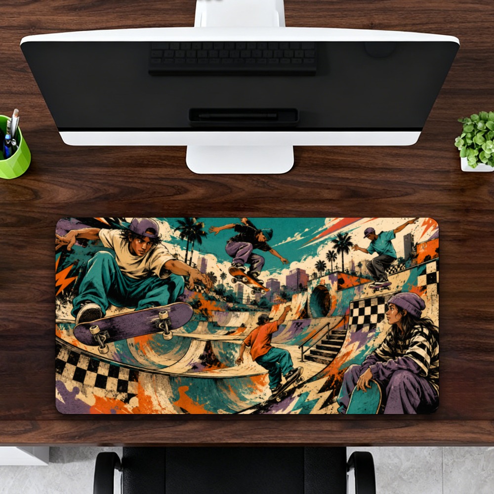 Retro Gaming Keyboard - Alas meja taman skateboard keren bergaya