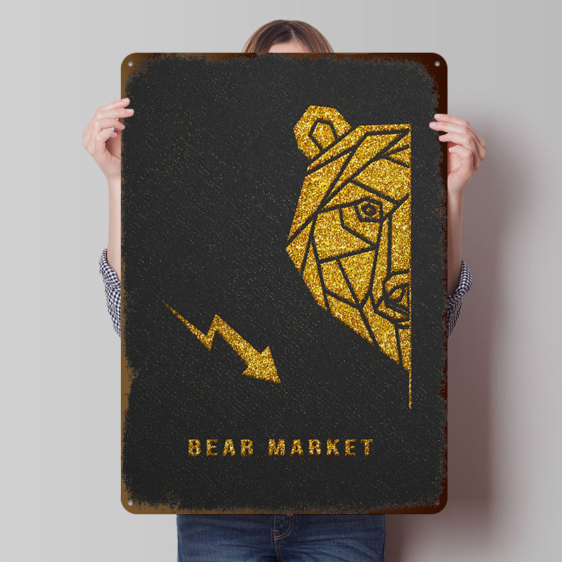 Retro Gaming Market - Poster Logam Gold Bear Market, Seni