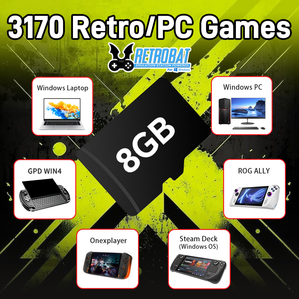 Retro Gaming On - Kartu TF Game 8GB dengan 3170