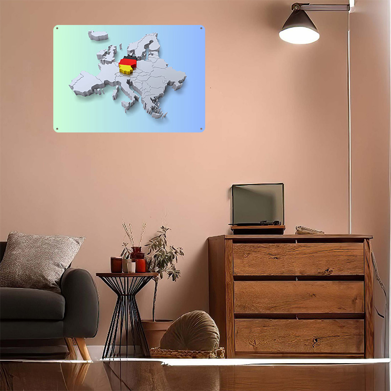 Poster Logam Peta Eropa Jerman - Retro Gaming On ulasan dan harga