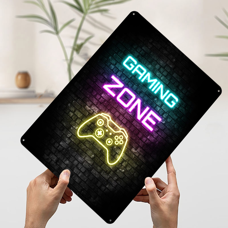 Poster Cetak Neon Sign Zona Ga - Retro Gaming On ulasan dan harga