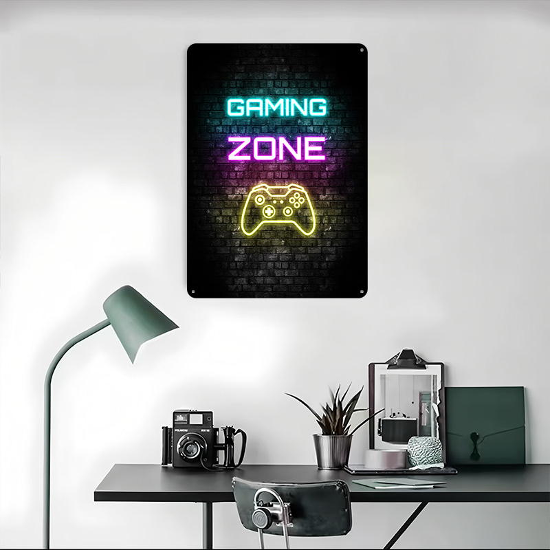 Poster Cetak Neon Sign Zona Ga - Retro Gaming On ulasan dan harga